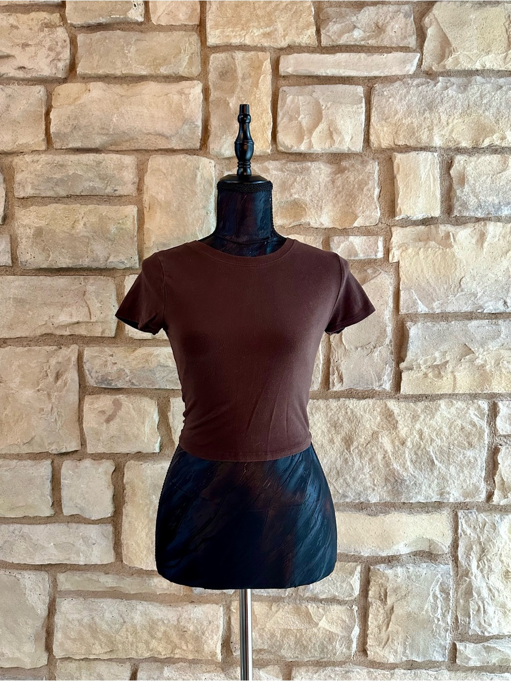 Classic Brown Women's Crop Tee